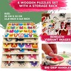 QUOKKA Wooden Puzzle Set with Rack for Toddlers 1 2 3 - Learning Alphabet, Numbers and Animals Toy Puzzles for Toddlers - 8XSET | 6XET - 2 of 4
