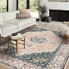 Boho Floral Washable Rug - Faux Lambskin Velvet with Non-Slip Backing for Living Room, Bedroom, Kitchen - 3 of 4