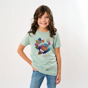 Turkey Patchwork Print - Youth Short Sleeve Graphic T-Shirt - 1 of 4