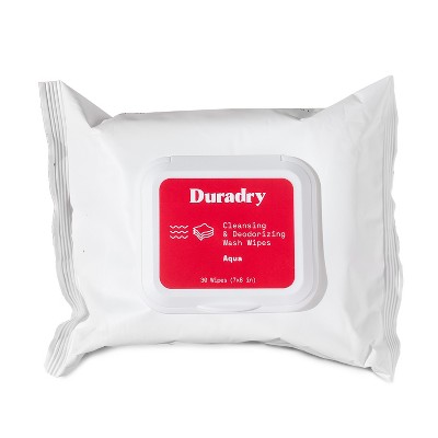 Duradry Cleansing & Deodorizing Wipes - All-body Odor Neutralizer, Rinse Free - Aqua