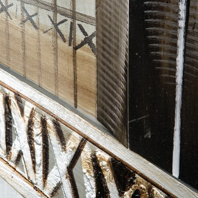 Gray and Silver Hand-Painted Canvas Bridge Landscape Art