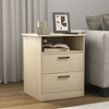 Resenkos Wood Nightstand With Charging Station, Bedside Table With 2 Drawers, Night Stand With Storage For Bedroom, - 3 of 4
