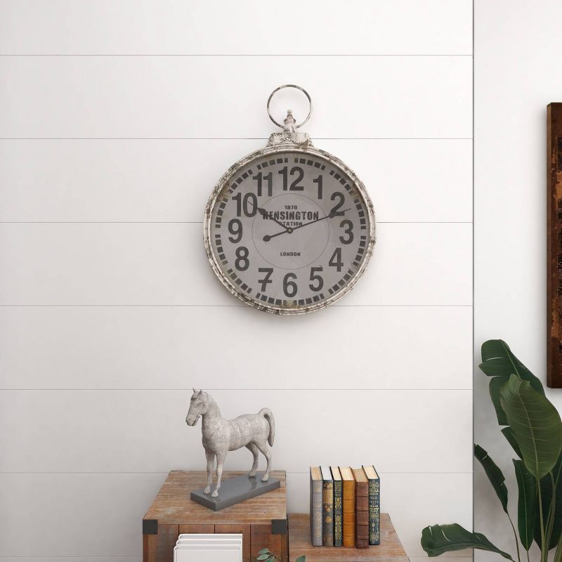 32&#34;x24&#34; Metal Pocket Watch Style Wall Clock White - Olivia &#38; May, 5 of 18