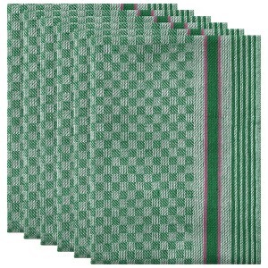 Unique Bargains Kitchen Waffle Weave 100% Cotton Soft Absorbent Dish Towels 15" x 25" 6 Pcs - 1 of 4