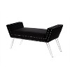 Inspired Home Crawford Velvet Bench Acrylic Leg and Silver Nailhead Trim - 4 of 4