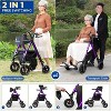 Lycvki Foldable 2 in 1 Rollator Walker with Brakes and Adjustable Seat, Handle - 2 of 4