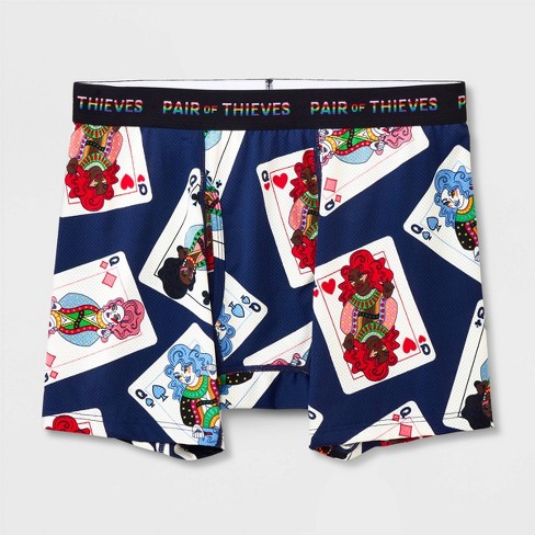 Pair Of Thieves Men's Queens Super Fit Boxer Briefs - Royal Blue : Target