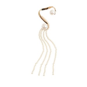 SOHI Women's Pearl White Casual Cuff Earrings - 1 of 4