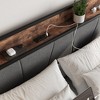 TiramisuBest Full Bed Frame with Storage Headboard & Charging Station, Sturdy Noise-Free Design, No Box Spring & Easy Assembly (Brown/Gray) - 3 of 4