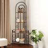 VYNXARIA Metal Frame 4 - Tier Corner Bookshelf: A Modern Style Plant Stand and Storage Solution - 3 of 4