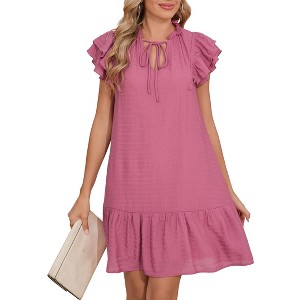 slim fit dress slacks Dark Pink Dress with Deep Back Neckline