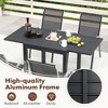 Tangkula 5 PCS Outdoor Dining Table Set w/ Extendable Aluminum Table & 4 Stackable Chairs - 4 of 4