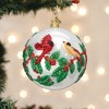 Old World Christmas Hanging Mouth-Blown Glass Ornament for Trees, Holly Berry Birds Round Ball, 3.5" - 4 of 4