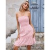 Coolmee Womens Summer Floral Boho Flowy Dresses Short Sleeveless Ruffle Spaghetti Strap Mini Dress Pink  leopard XXL - 3 of 4