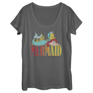 Women's The Little Mermaid Ariel and Flounder Distressed Logo - 1 of 4