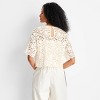 Women's Short Sleeve Lace T-Shirt - Future Collective Cream - 2 of 3