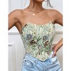 Womens Corset Bustier Top Floral Overbust Open Back Boned Going Out Tops - 3 of 4