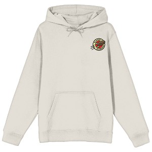 Futurama Planet Espresso Logo Long Sleeve Adult Sand Hooded Sweatshirt - 1 of 4