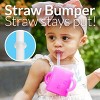 PopYum Silicone Training Cup with Straw Lid 2-Pack for Baby, Infant and Toddler, Tumbler, Sippy, handles, 5 ounce (blue, pink) - 3 of 4
