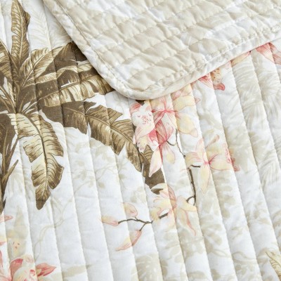 Coastal Breeze Twin Quilt Set in White Cotton with Reversible Design