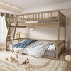 Streamdale Full XL over Queen Bunk Bed with Ladder and Guardrails, Walnut - 2 of 4