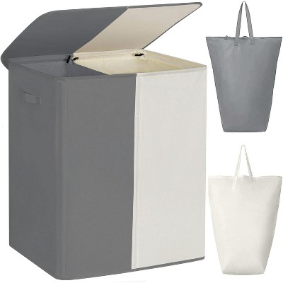 Double Laundry Baseket with Lid and Removable Laundry Bags,154L Large Laundry Hamper