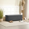 HOMCOM 44 Inches Storage Ottoman Bench, Corduroy End of Bed Foot Rest with Lid, Legs, Storage Chest for Living Room, Bedroom, Entryway, Gray - 2 of 4