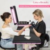 EASYINBEAUTY Foldable Rolling Portable Manicure Table with 3 Drawers, Mirror & Nail Polish Organizer - Pink - 4 of 4