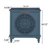Storage Cabinet With Doors And Shelves,Green Hollow-Carved Cabinet With Adjustable Shelf,Distressed Wooden Cabinet With 2 Doors-Maison Boucle - 4 of 4