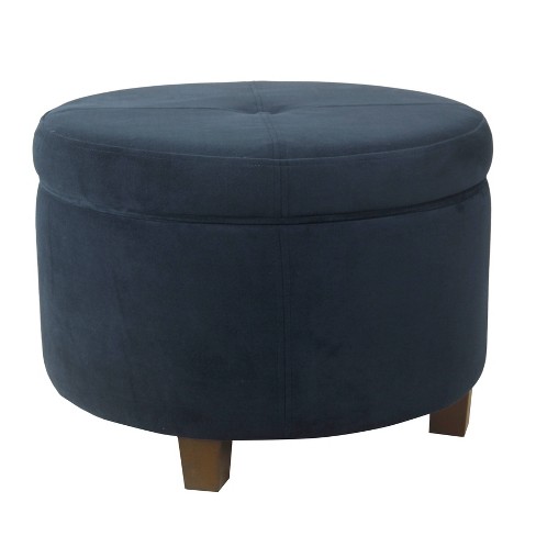 Homepop tufted round ottoman deals with storage