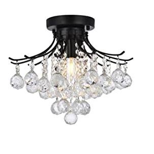 Elegant Lighting Toureg 16 inch black flush mount
