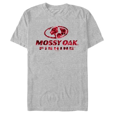 Boy's Mossy Oak Red Water Fishing Logo T-shirt - Athletic Heather