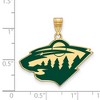 Black Bow Jewelry 14k Yellow Gold Plated Sterling Silver Minnesota Wild NHL Large Pendant - 2 of 3
