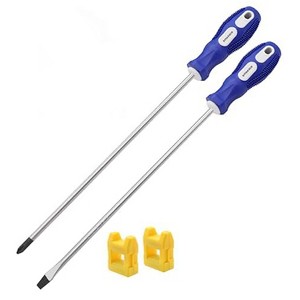 Itopfox 2-Piece Long Screwdriver Set with Magnetic Tips, Slotted & Phillips Head, Rubber Grip Handle for Secure and Comfortable Use - 1 of 4