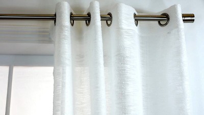 Light Gray Sheer Grommet Polyester Window Panel