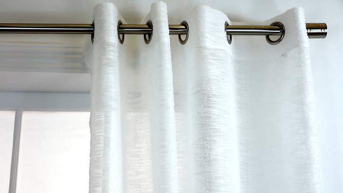 Habitat Boucle Sheer Premium Stylish and Functional Grommet Curtain Panel White, 2 of 7, play video