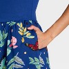 Latino Heritage Month Women's Ruffle Sleeve Midi A-Line Dress - Dark Blue Floral - 4 of 4