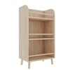 YONWAY Wood Small Bookshelf with Stand, 3 Shelf with Storage, Anti-Drop Rails, Open Organizer for Bedroom, Living Room (Natural Wood) - 4 of 4