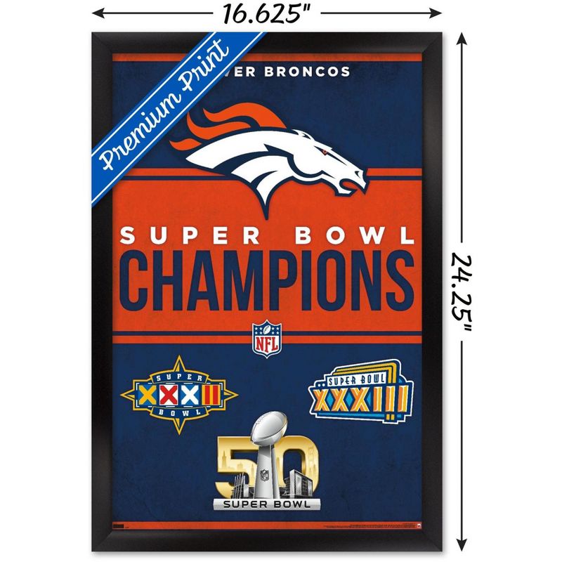 Trends International NFL Denver Broncos - Champions 23 Framed Wall Poster Prints, 3 of 7
