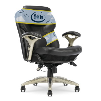 Photo 1 of Back N Motion Health  Wellness Managers Chair Black Leather - Serta: Ergonomic, Adjustable Lumbar Support