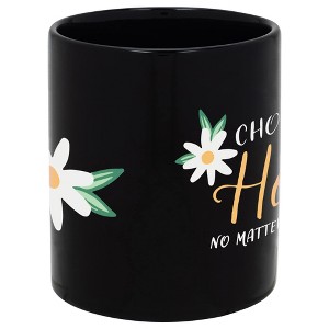 Elanze Designs Choose Hope Daisy 11 Ounce Black Ceramic Coffee Mug - 1 of 2