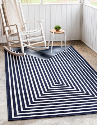 Navy Blue 4' x 6' Prescott Easy-Care Outdoor Area Rug