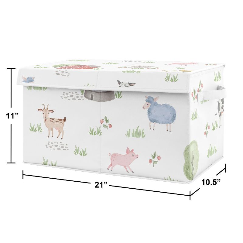 Sweet Jojo Designs Boy or Girl Gender Neutral Unisex Fabric Storage Toy Bin Farm Animals Multicolor, 4 of 6