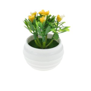 Unique Bargains Artificial Plants Mini Rose Arrangement Plastic 3.15"x3.15"x4.33" 1 Pcs - 1 of 4