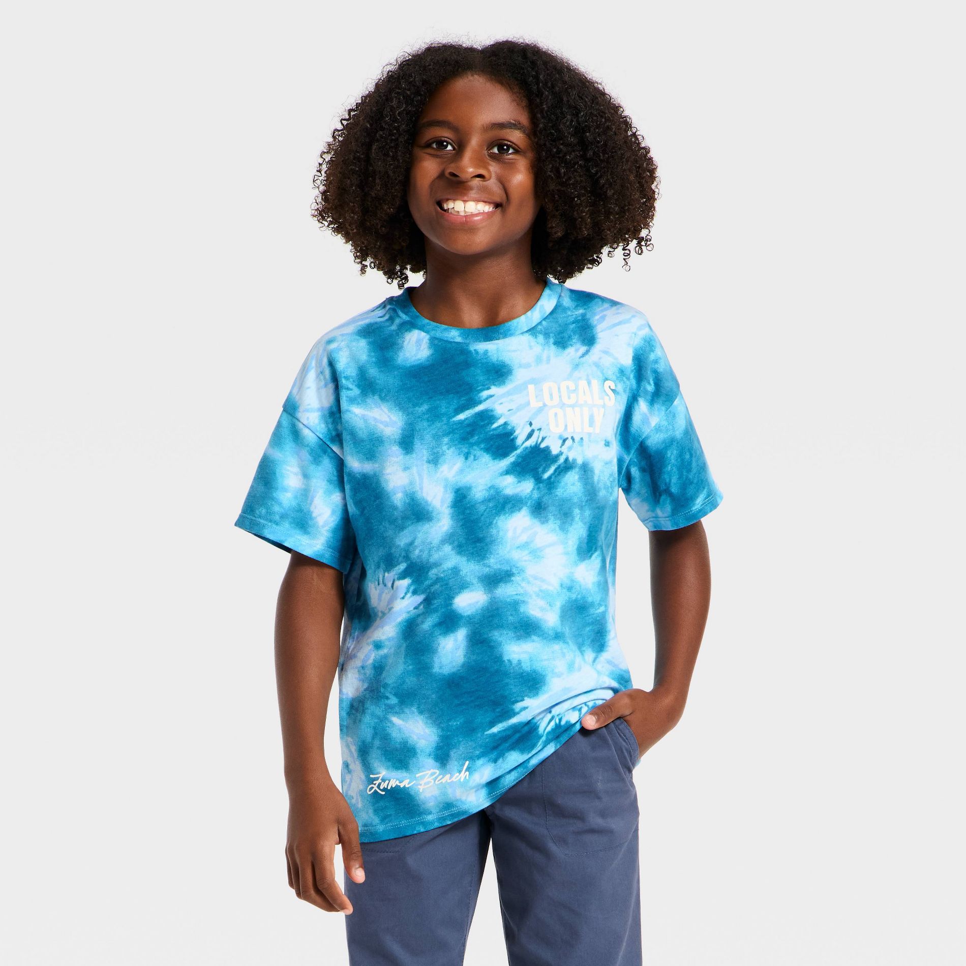 Grayson Threads Kids Boys' Short Sleeve Tie-Dye Surf T-Shirt - Blue