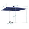 Sonkuki 10x8FT Round Offset Outdoor Patio Solar LED Cantilever Umbrella, 360° Rotation and Canopy Angle Adjustment - 3 of 4