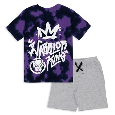 Marvel Avengers Miles Morales Hulk Captain America  Graphic T-Shirt French Terry Shorts Set Tie Dye Little Kid to Big Kid