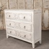 Vintage White Drawer Chest with Ornate Carved Design and Three Spacious Drawers, Rustic Storage Solution, 1pc - 4 of 4