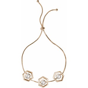 Pavilion Gift Company - Crystal - Gold Hexagon - 2" - 3" Austrian Crystal Drawstring Bracelet - Bracelets - 1 of 4