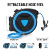 Retractable Garden Hose Reel - Wall Mounted, 9-Function Nozzle, Any Length Lock, Slow Return, 180° Swivel Bracket - 3 of 4